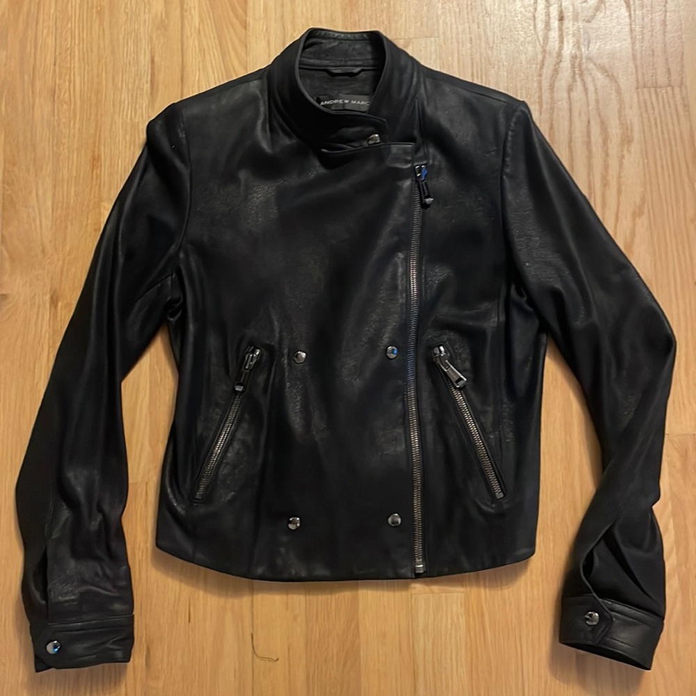 Genuine leather Women’s Andrew Marc Jacket, black, size M